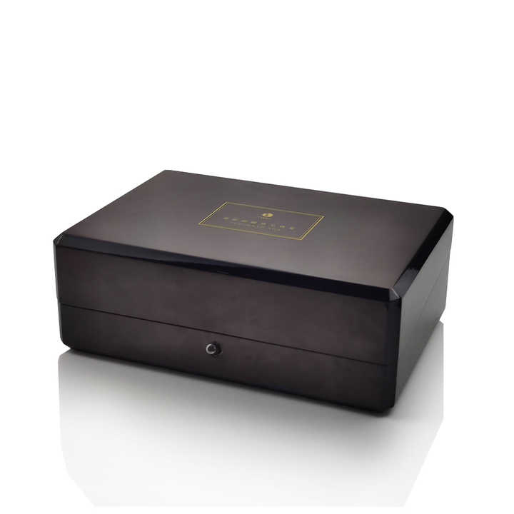 Luxury Customized Wooden Container Black Piano Paint Cosmetics Perfume Wooden Box
