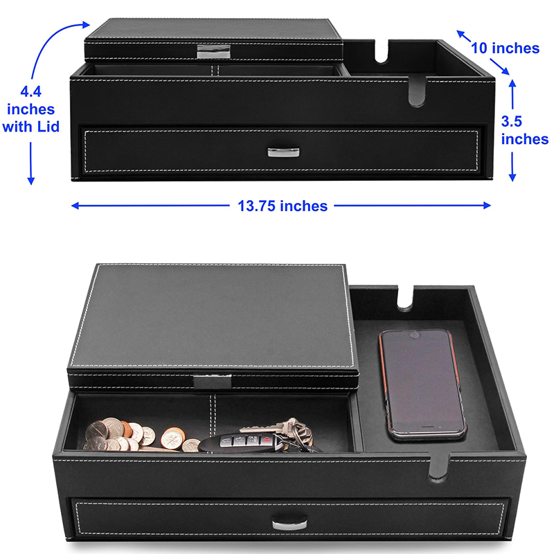 Luxury Men Storage Tray with Smartphone Charging Port