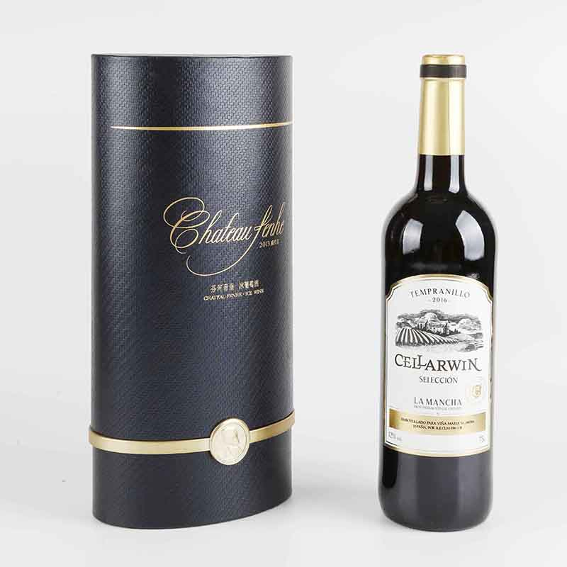 Luxury Paper Cardboard Wine Glass Cylindrical Shape Gift Packaging Box