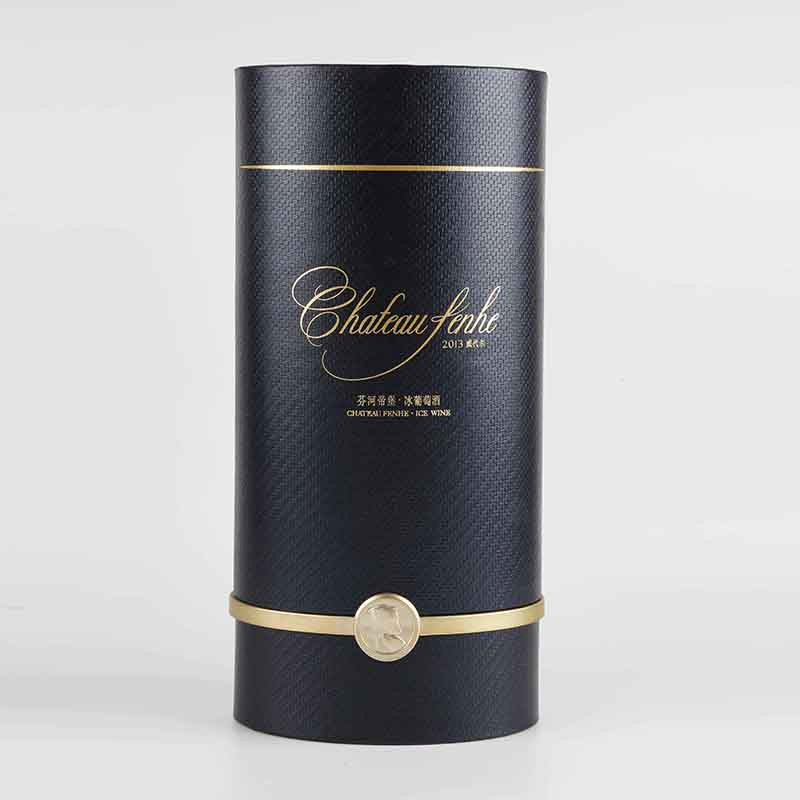 Luxury Paper Cardboard Wine Glass Cylindrical Shape Gift Packaging Box