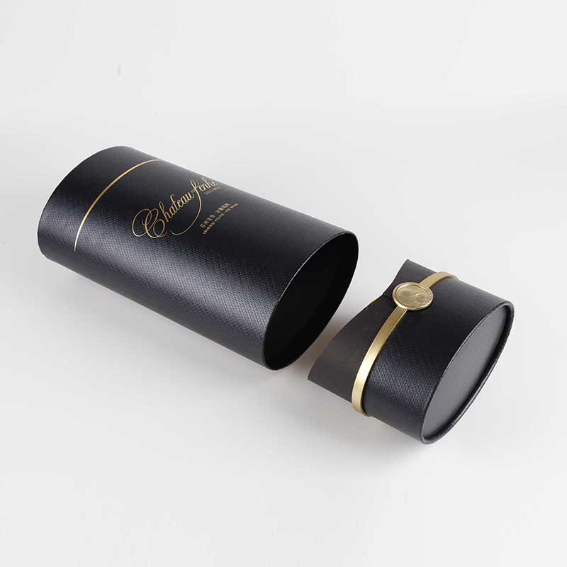 Luxury Paper Cardboard Wine Glass Cylindrical Shape Gift Packaging Box