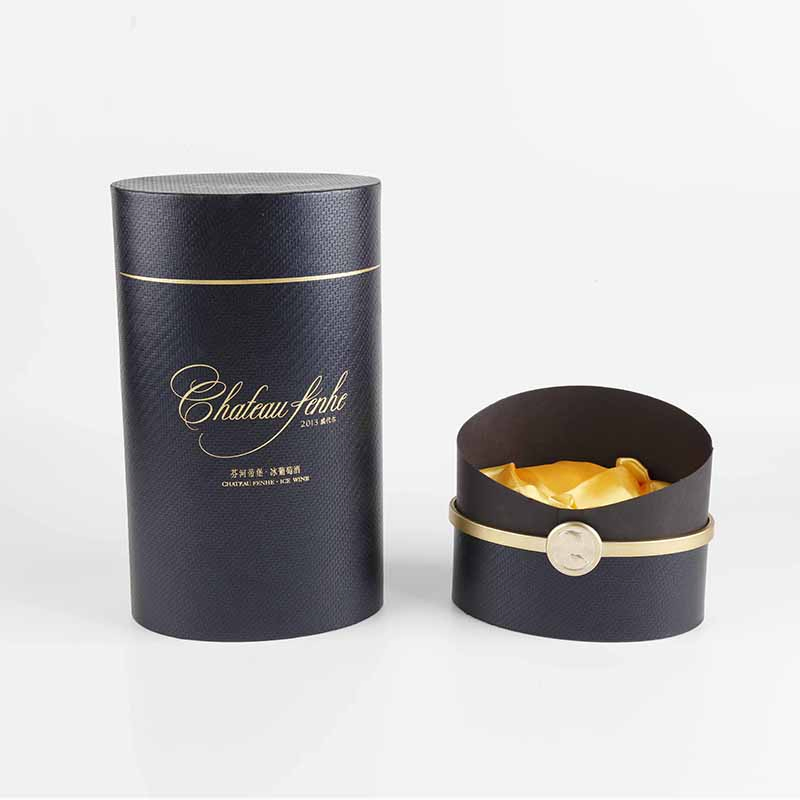 Luxury Paper Cardboard Wine Glass Cylindrical Shape Gift Packaging Box