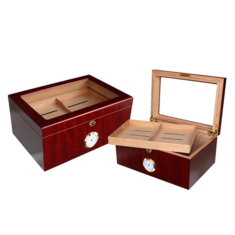 Luxury Wooden Cigar Humidor Storage Box for 100 Cigars