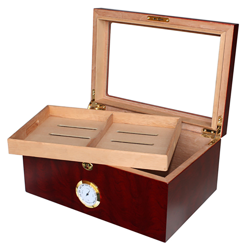 Luxury Wooden Cigar Humidor Storage Box for 100 Cigars