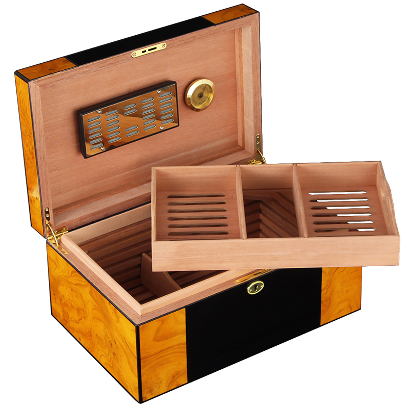 OEM Luxury Spanish Cedar High Gloss Piano Lacquer Cigar Box