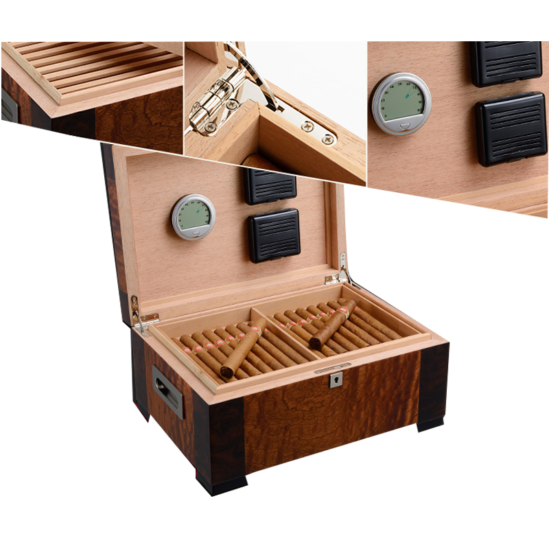 Professional Manufacture Spanish Cedar Piano Lacquer Wood Cigar Humidor