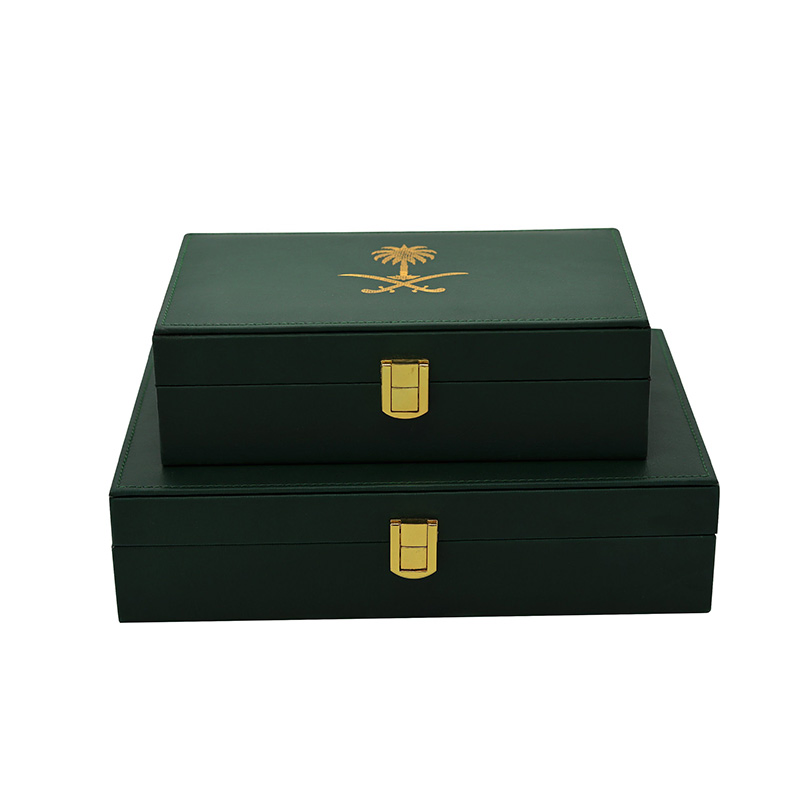 Customized Simple PU Leather Wrapped Gift Set Perfume Box