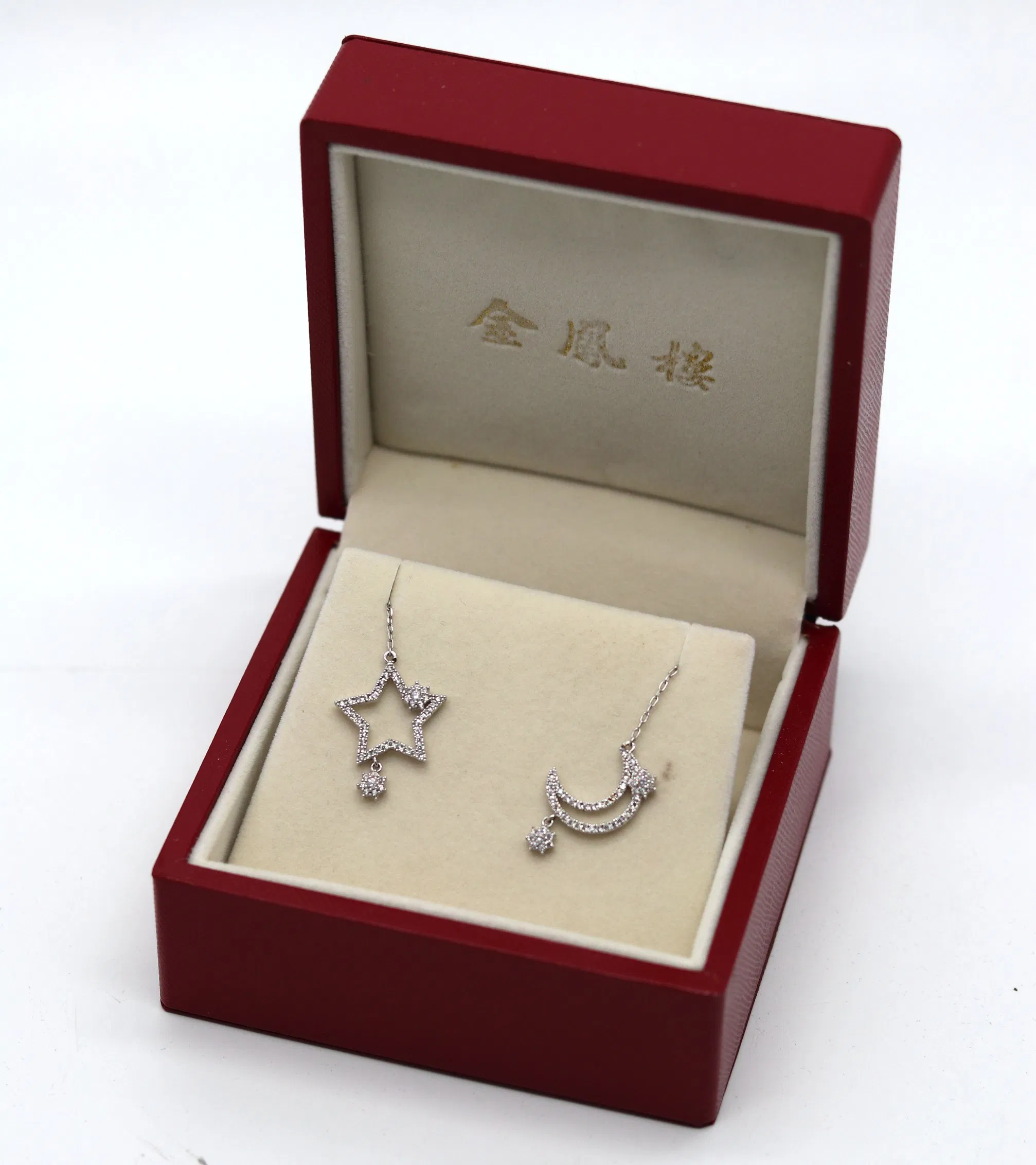 Elegant Custom Luxury Jewelry Packaging Ring Box with Red Paper