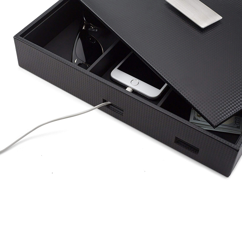 6-Slot Luxury Wallet Phone Key PU Leather Metal Buckle Jewelry Storage Box for Watches Sun Glasses