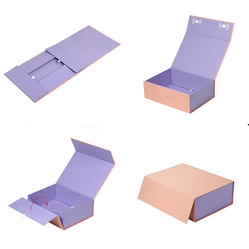 Custom Print Rigid Hard Cardboard Folding Magnet Paper Packing Box for Gift