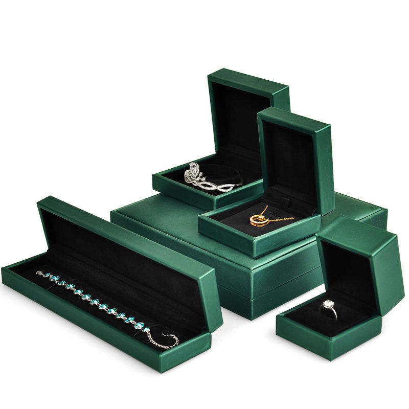Elegant Green PU Leather Jewelry Box for Bracelets, Necklaces, and Earrings