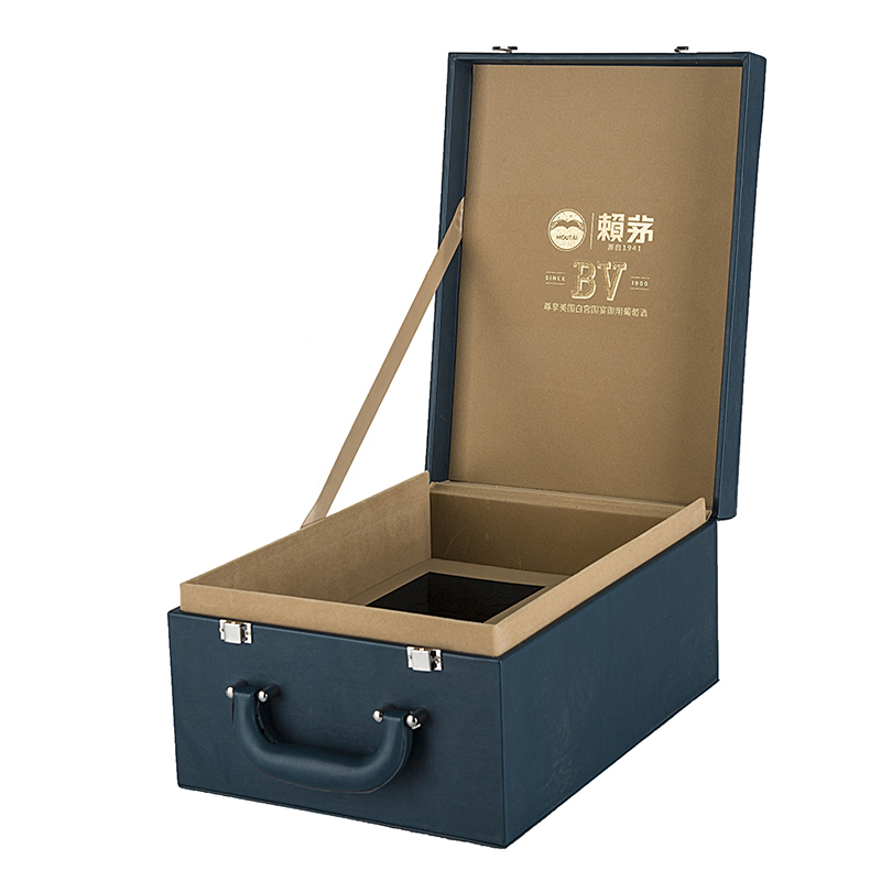 High End Exquisite PU Leather Wine Gift Packing Storage Box