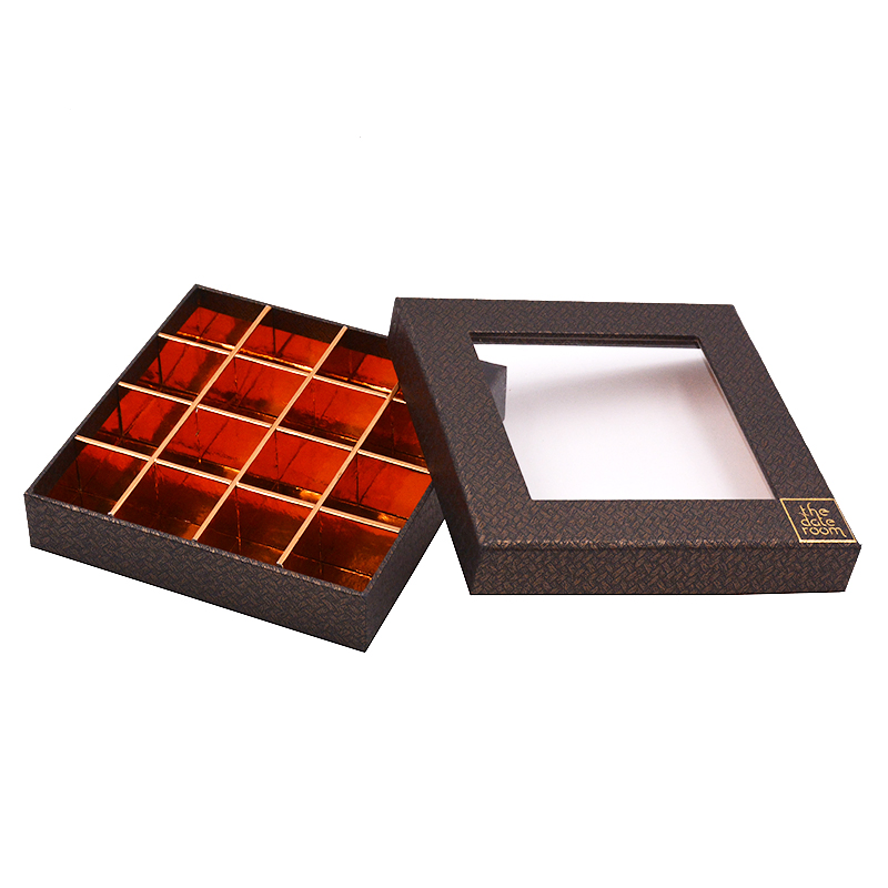 Rectangular Cardboard Packaging Chocolate Gift Box with Transparent Window