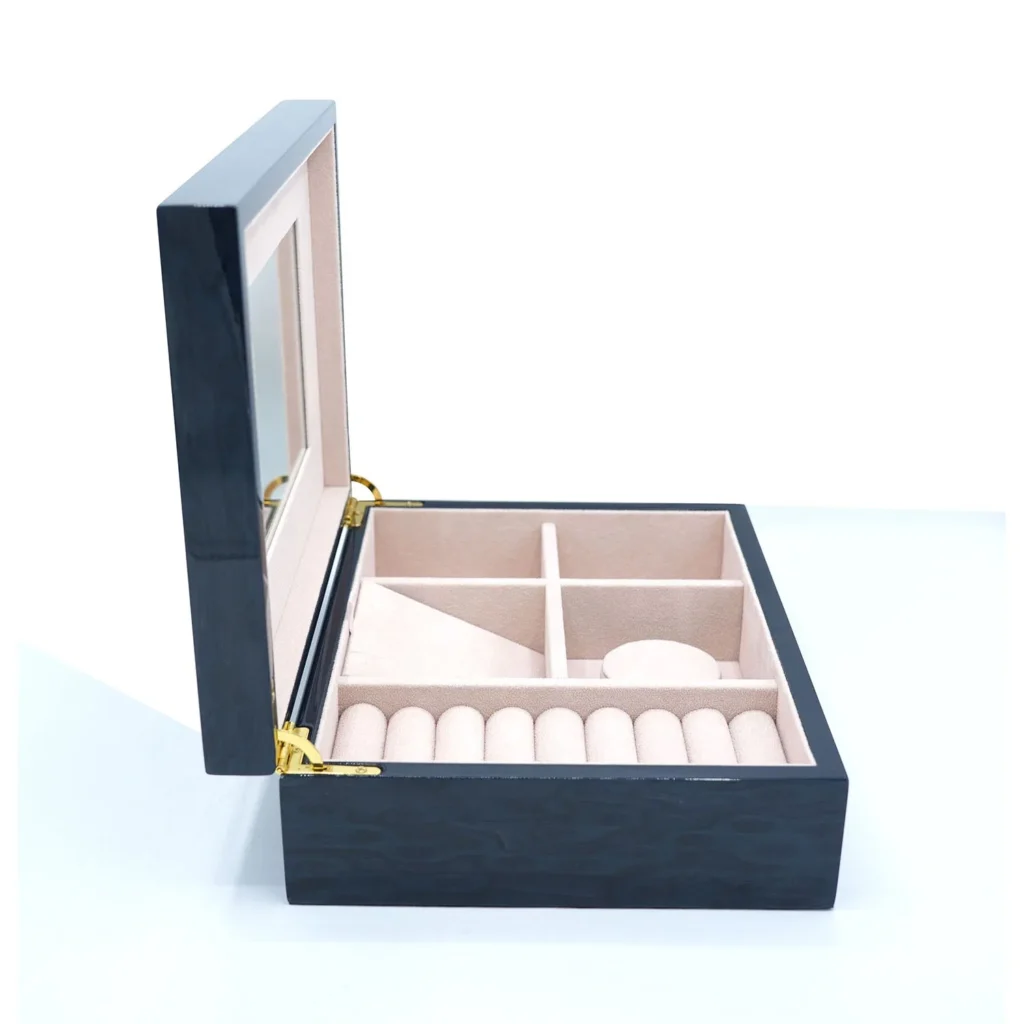 Customized Jewelry Wooden Boxes Necklace Earrings Rings Girl Storage Box