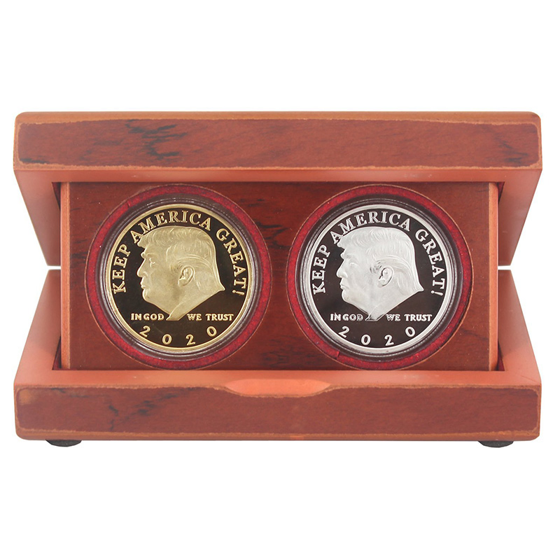 Simple Rectangular Matte Wood Commemorative Coin Collection Box Gift Box