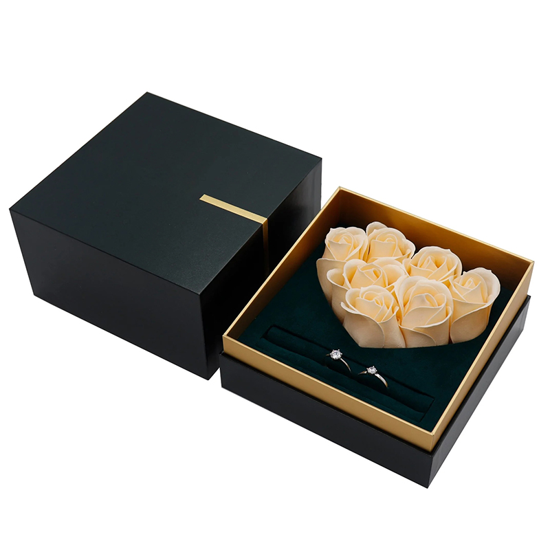 Custom Velvet Immortal Flower Jewelry Gift Box for Ring Packaging