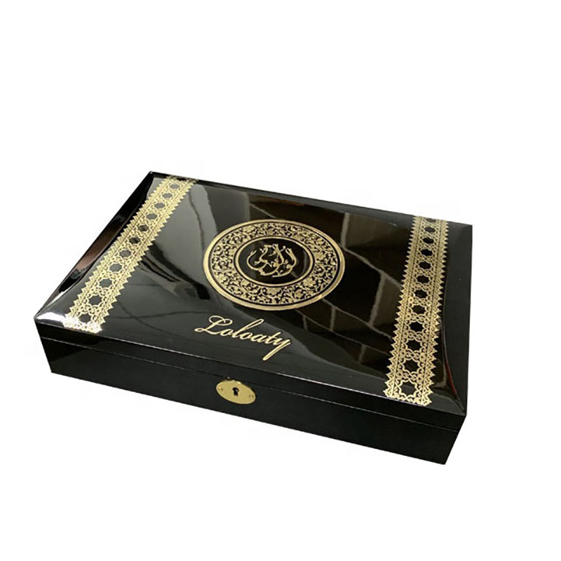 Custom Design Luxury Black Lacquer Wooden Jewelry Perfume Gift Box