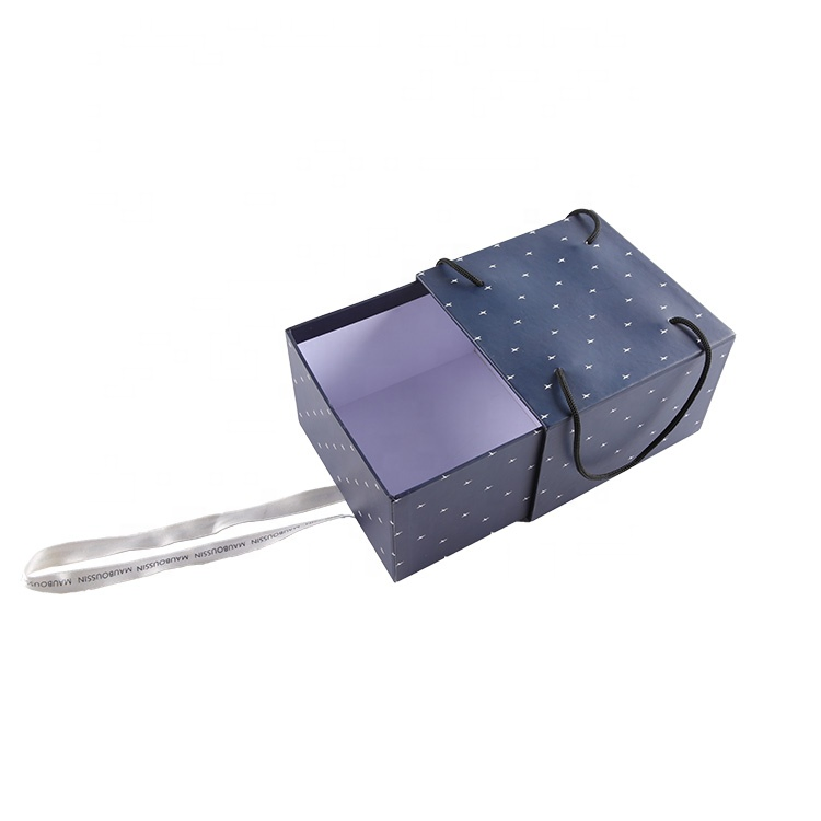 Batch Custom Exquisite Drawer Cardboard Gift Box with Handle