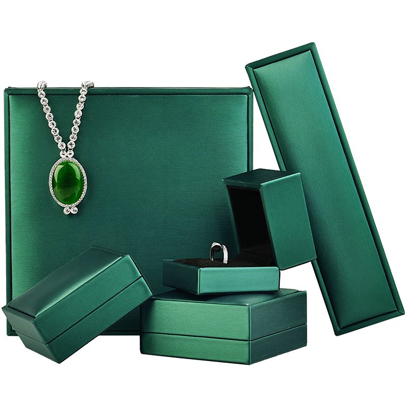 Elegant Green PU Leather Jewelry Box for Bracelets, Necklaces, and Earrings
