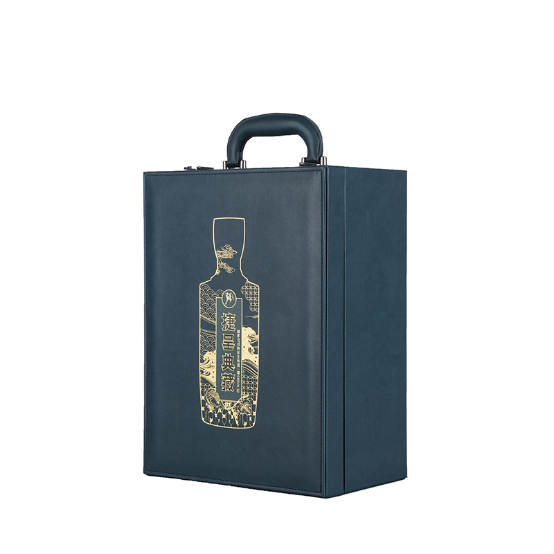 High End Exquisite PU Leather Wine Gift Packing Storage Box