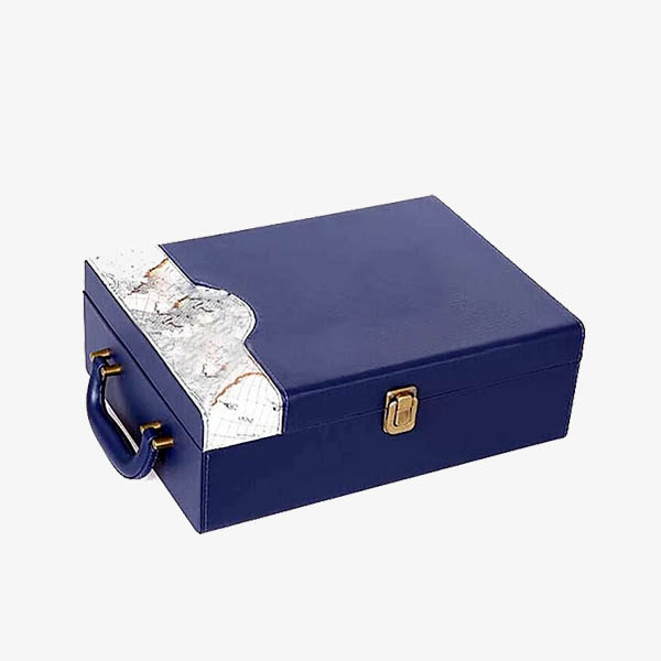 Customized 2 Bottles of Leather Wine Box for Wine/Champagne Gift Packaging