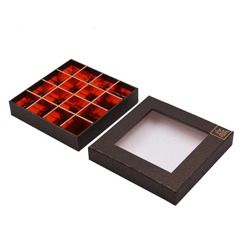 Rectangular Cardboard Packaging Chocolate Gift Box with Transparent Window
