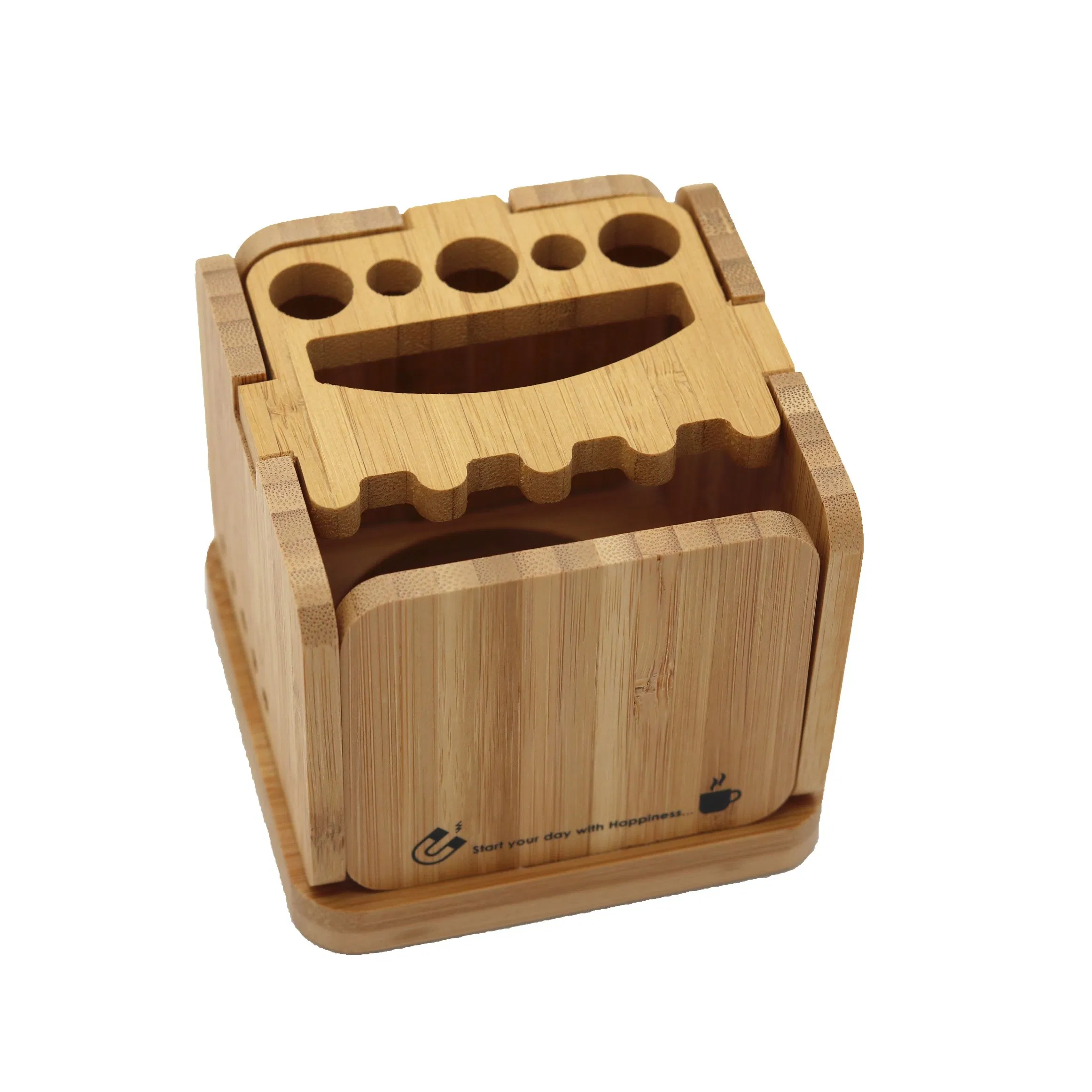 Nature Eco Carbonized Bamboo Coffee Stand Packaging Storage Box