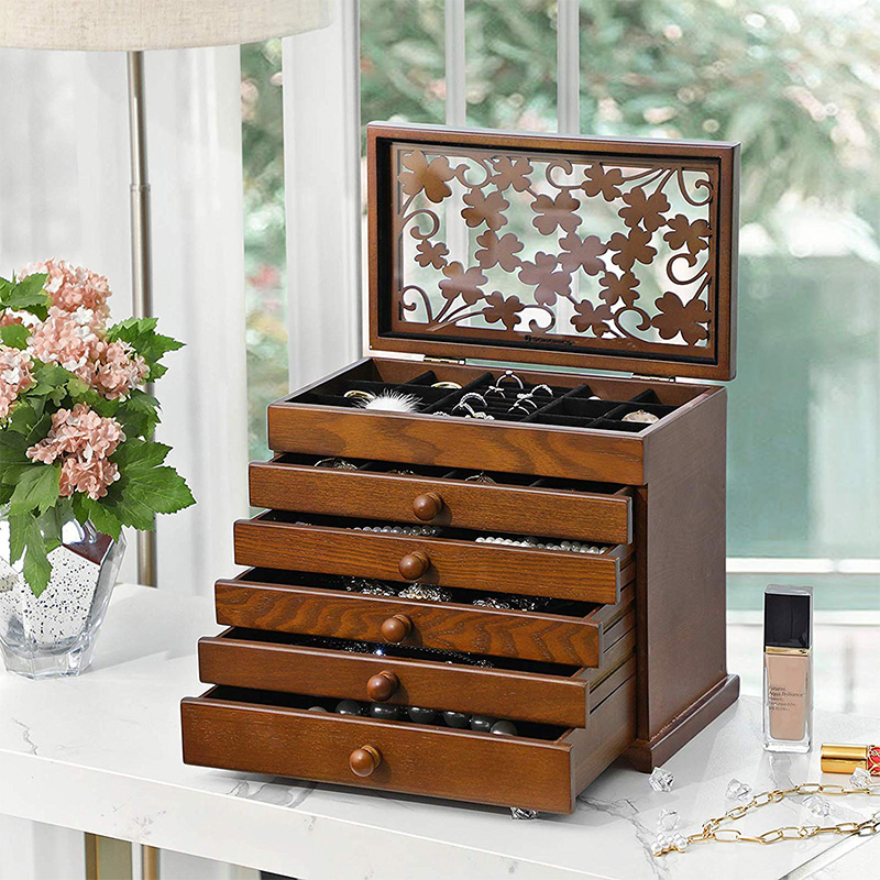 Customized Size Logo Print Deluxe Edition Gift Box for Ring Jewelry