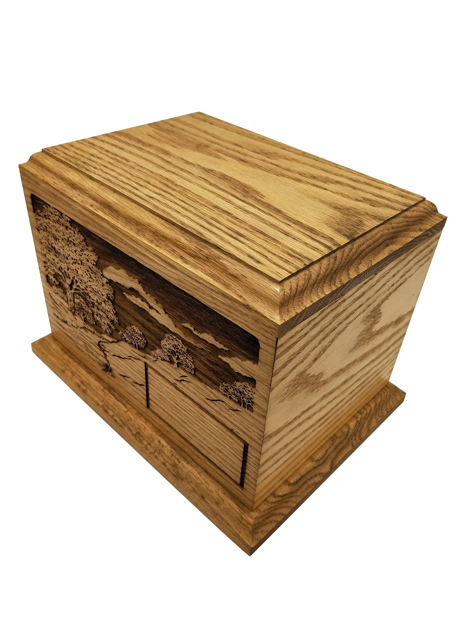 Custom Engraved Caskets and Coffins Solid Wood Urn for Human Pet Ashes
