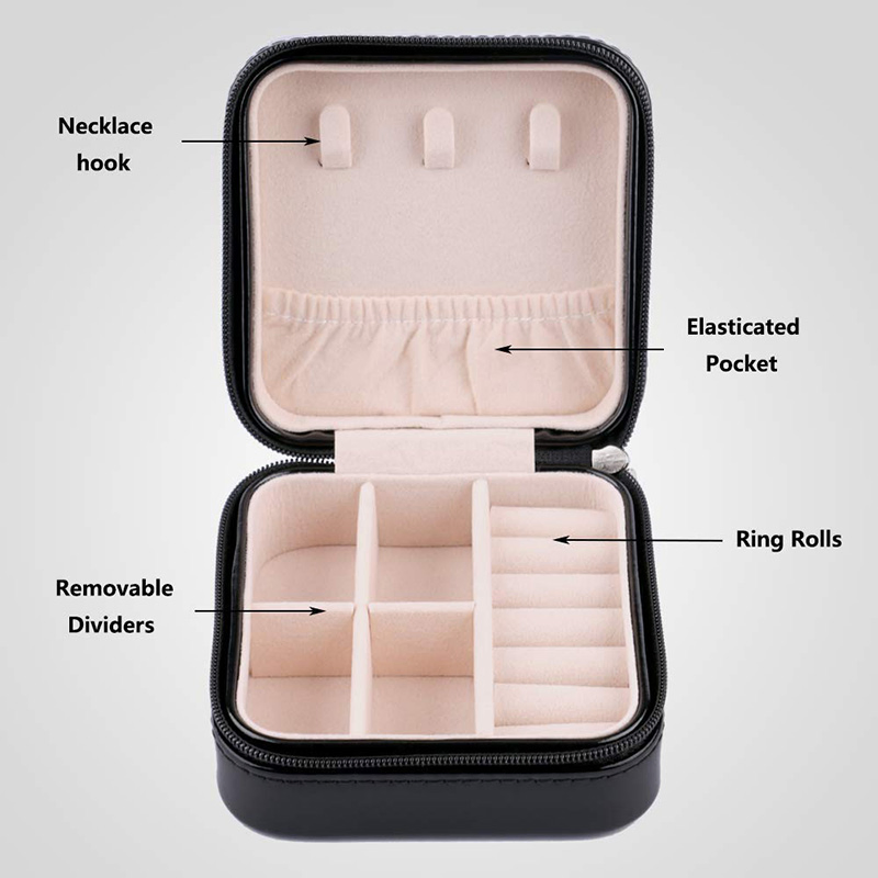 Custom Fashion Travel PU Leather Packaging Gift Jewelry Storage Box for Ring / Earring / Necklace