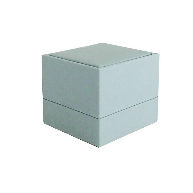 Light Cyan Leather High End Square Wedding Ring Gift Box