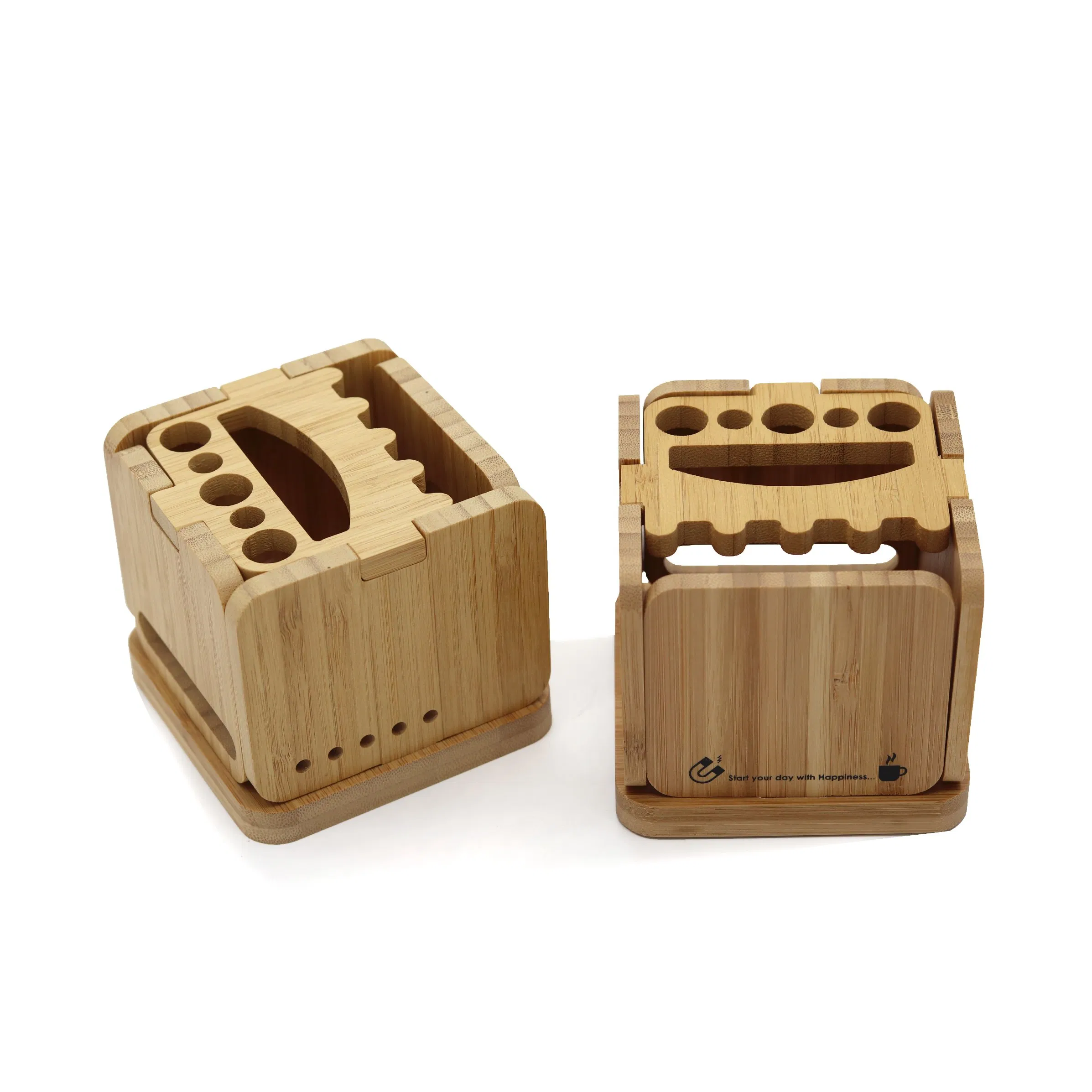 Nature Eco Carbonized Bamboo Coffee Stand Packaging Storage Box