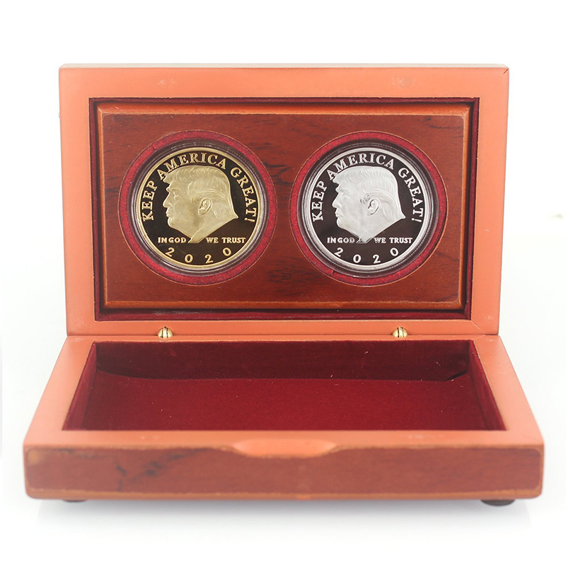 Simple Rectangular Matte Wood Commemorative Coin Collection Box Gift Box