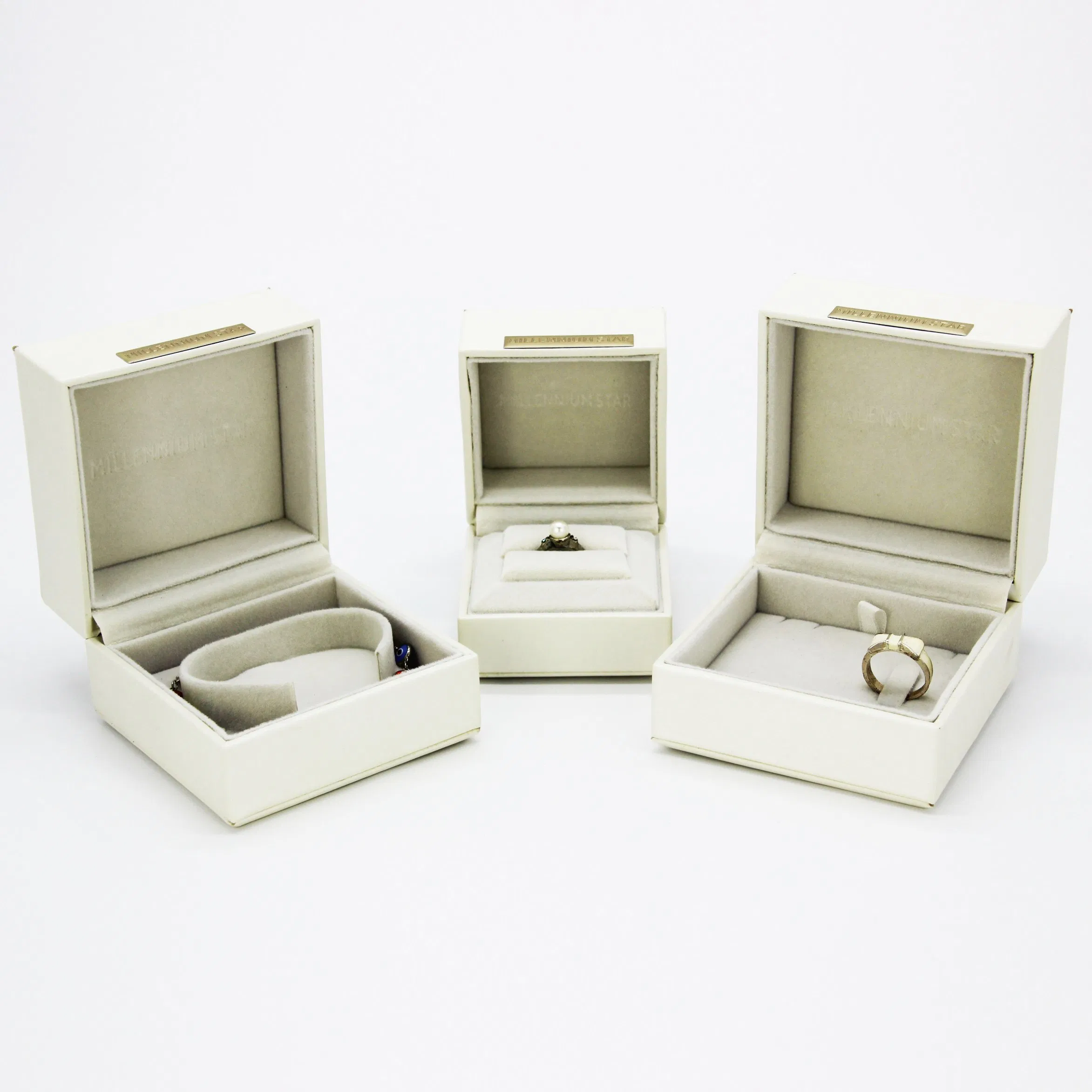 Elegant White PU Leather Jewelry Box for Travel Storage