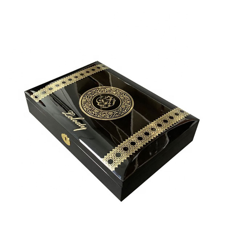 Custom Design Luxury Black Lacquer Wooden Jewelry Perfume Gift Box