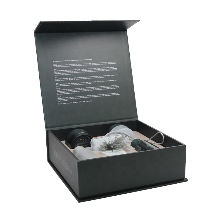 Luxury Custom Black Magnetic Sealing Cardboard Wrapping Paper Gift Box