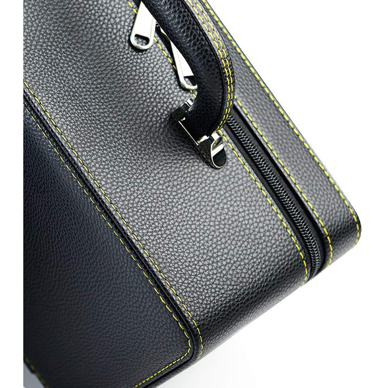 OEM Luxury PU Black Leather Gift Jewelry Packaging Box for Travel