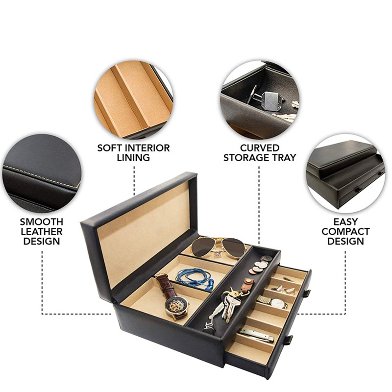 Custom Luxury Hand Made Leather Gift Jewelry Box for Storing Watches / Glasses