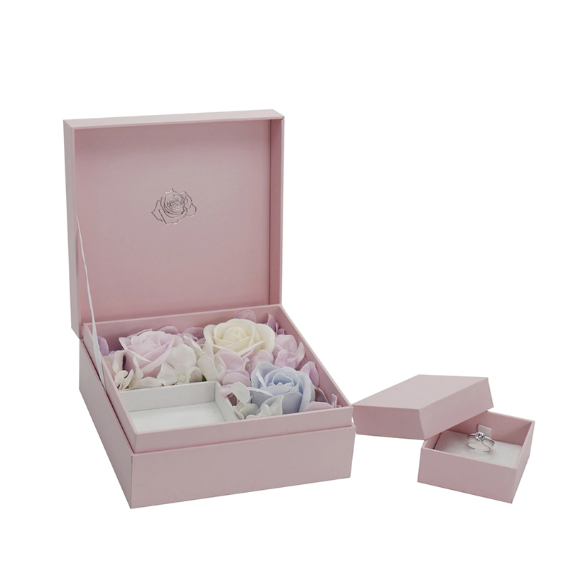 Custom Romantic Eternal Flower Gift Packaging Box for Storing Rings