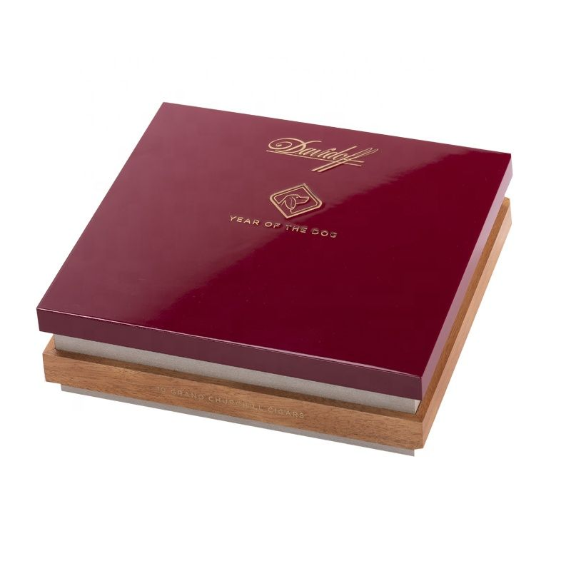Brown Leather Handmade 25-50 Cedar Wood Cigar Humidor