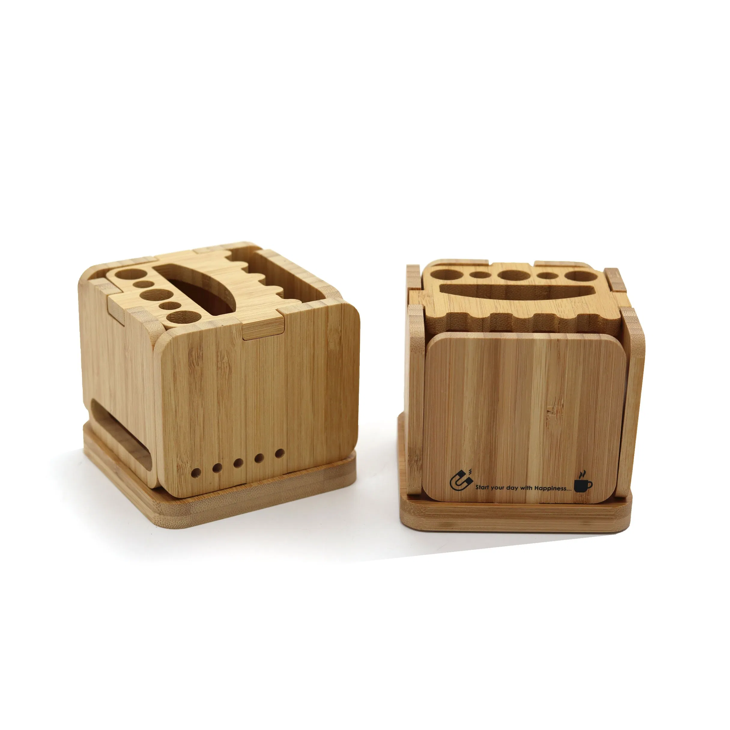 Nature Eco Carbonized Bamboo Coffee Stand Packaging Storage Box
