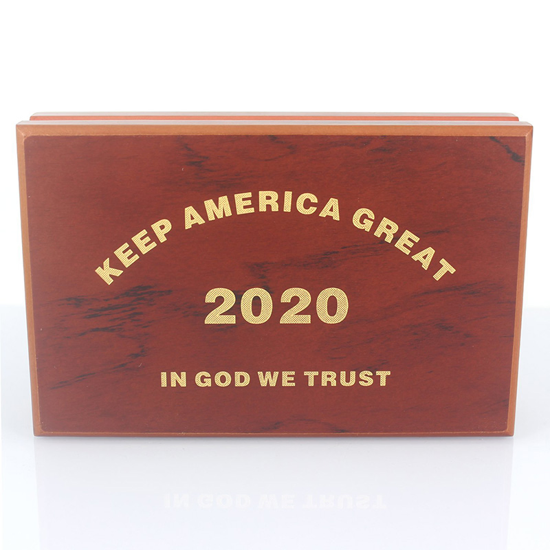 Simple Rectangular Matte Wood Commemorative Coin Collection Box Gift Box