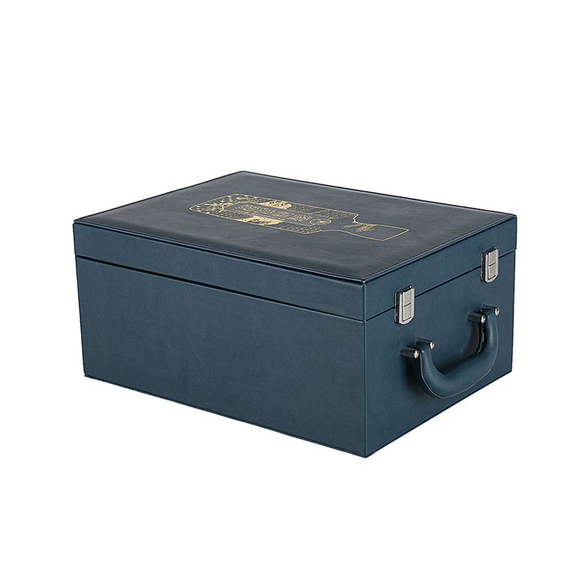 High End Exquisite PU Leather Wine Gift Packing Storage Box