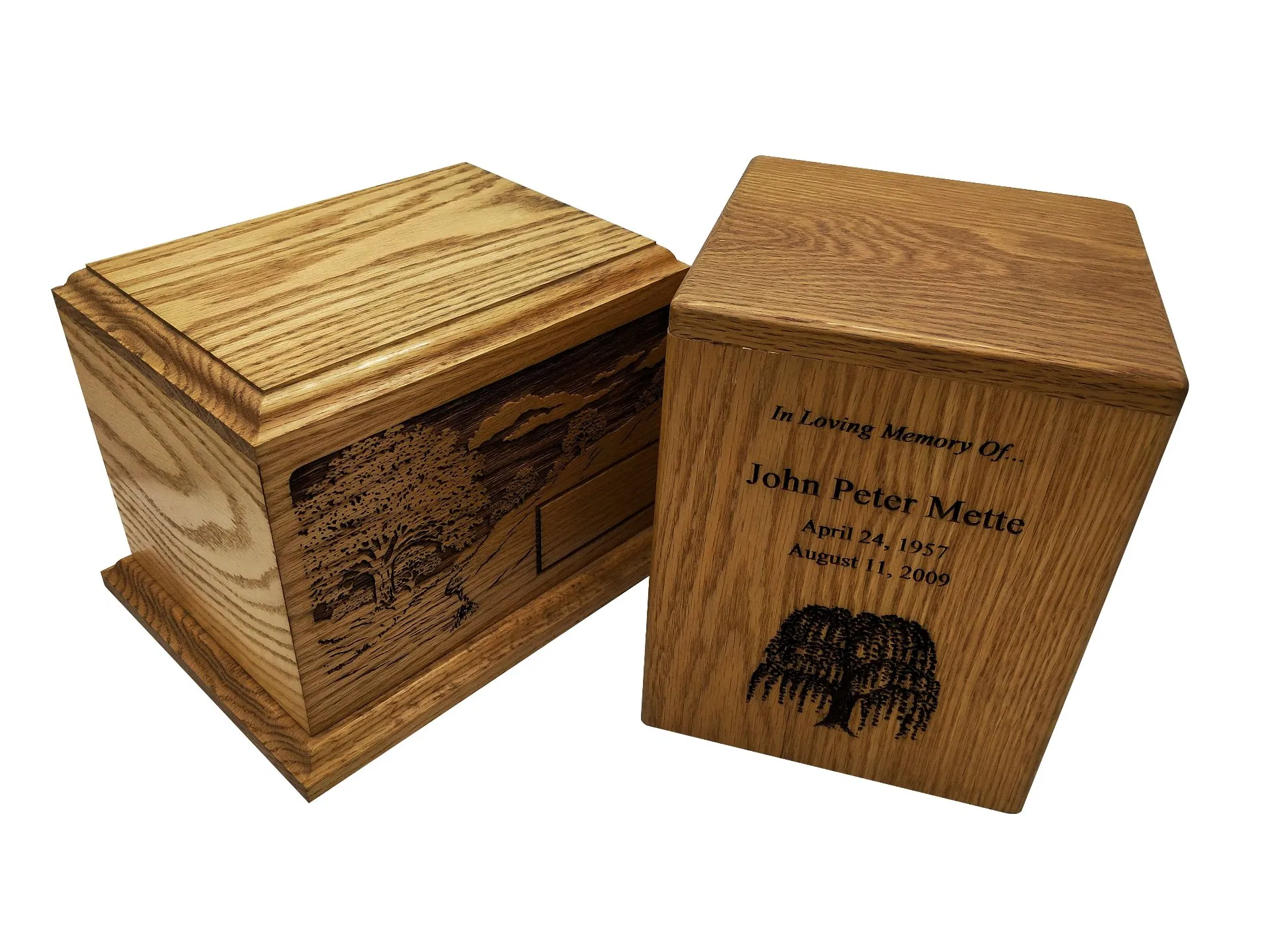 Custom Engraved Caskets and Coffins Solid Wood Urn for Human Pet Ashes