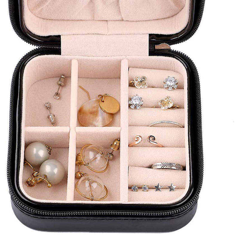 Custom Fashion Travel PU Leather Packaging Gift Jewelry Storage Box for Ring / Earring / Necklace