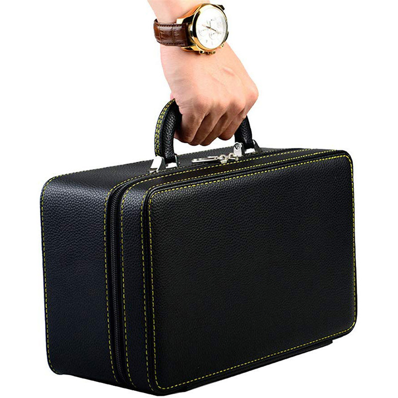 OEM Luxury PU Black Leather Gift Jewelry Packaging Box for Travel