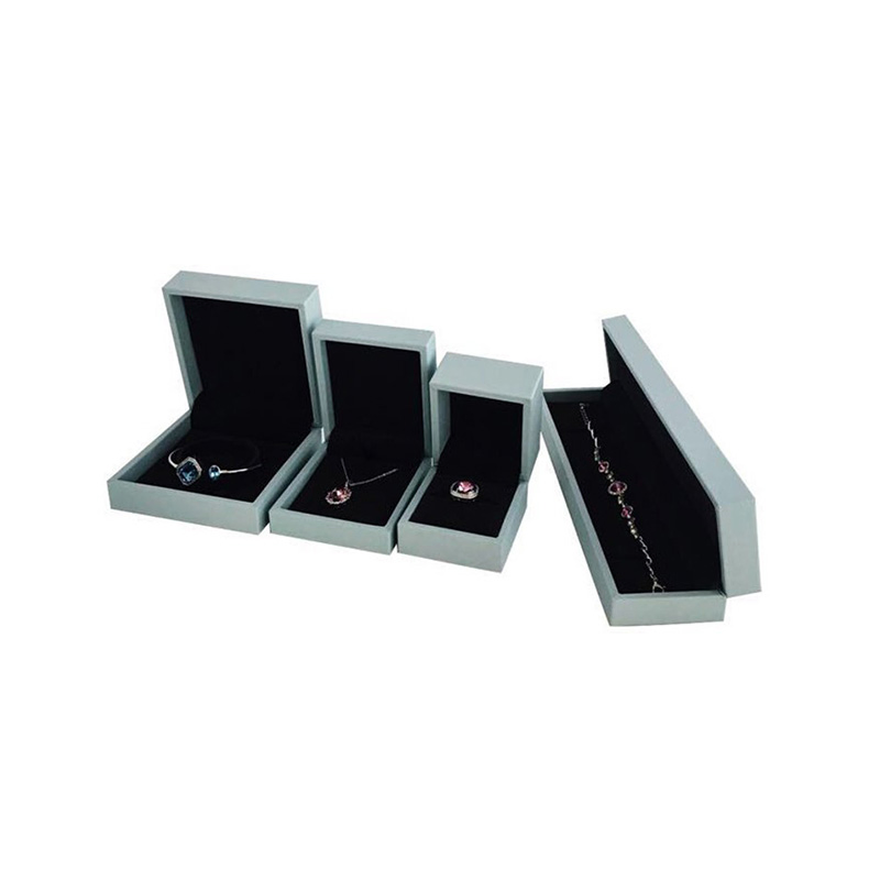 Light Cyan Leather High End Square Wedding Ring Gift Box