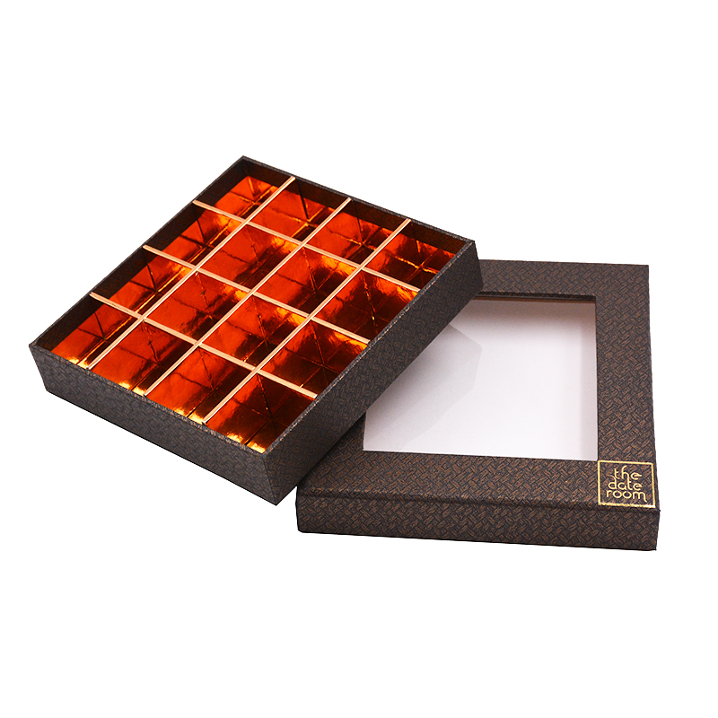 Rectangular Cardboard Packaging Chocolate Gift Box with Transparent Window