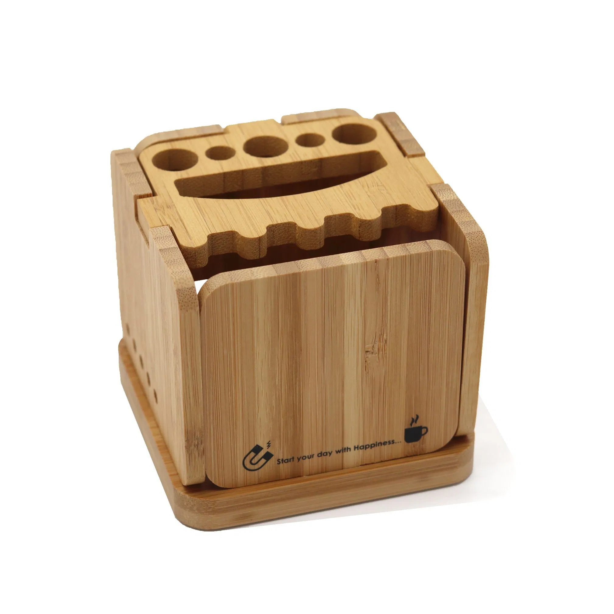 Nature Eco Carbonized Bamboo Coffee Stand Packaging Storage Box