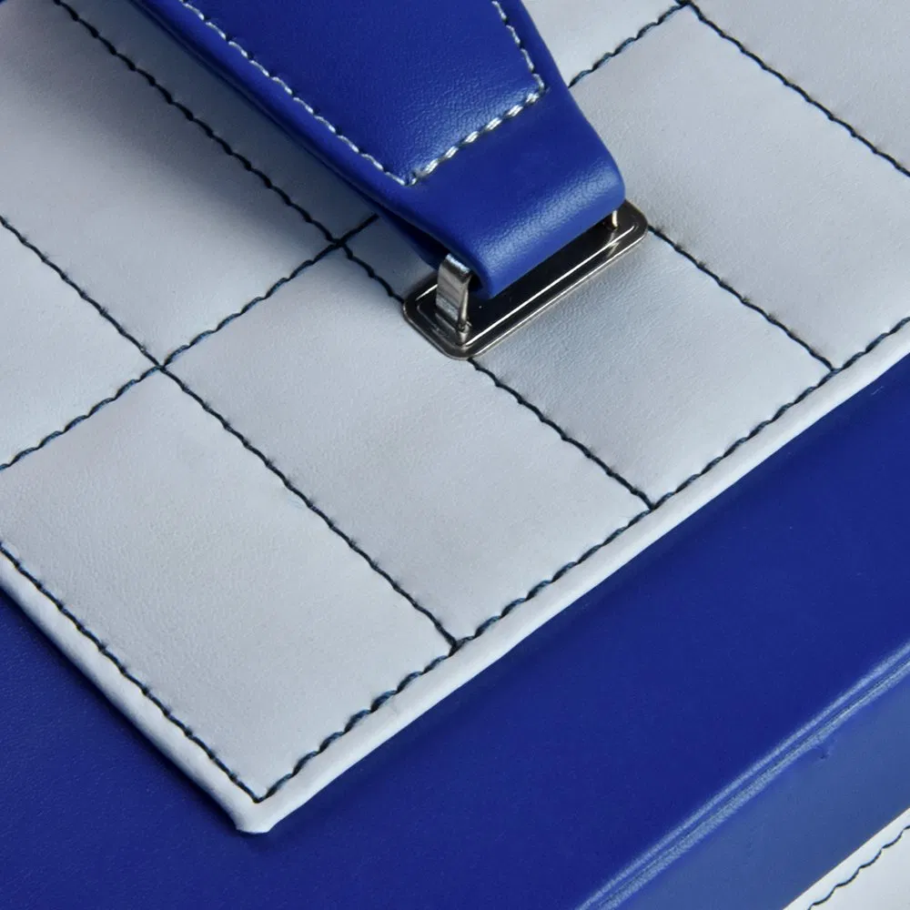 Custom Printed Logo Blue Locked Travel Velvet Jewelry Display Storage Box
